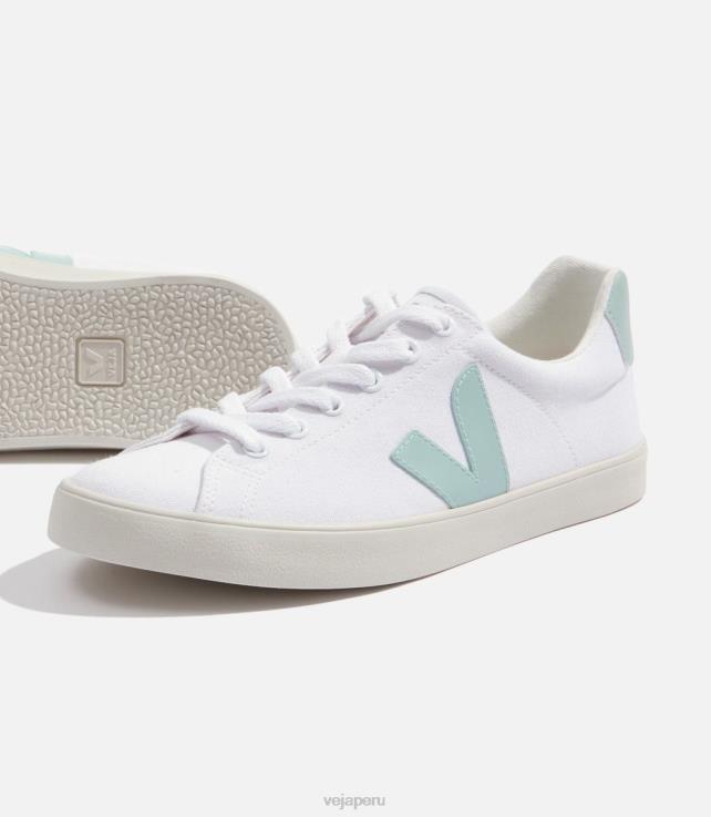 zapatos H28JT244 mujer Veja esplar se lienzo matcha blanco