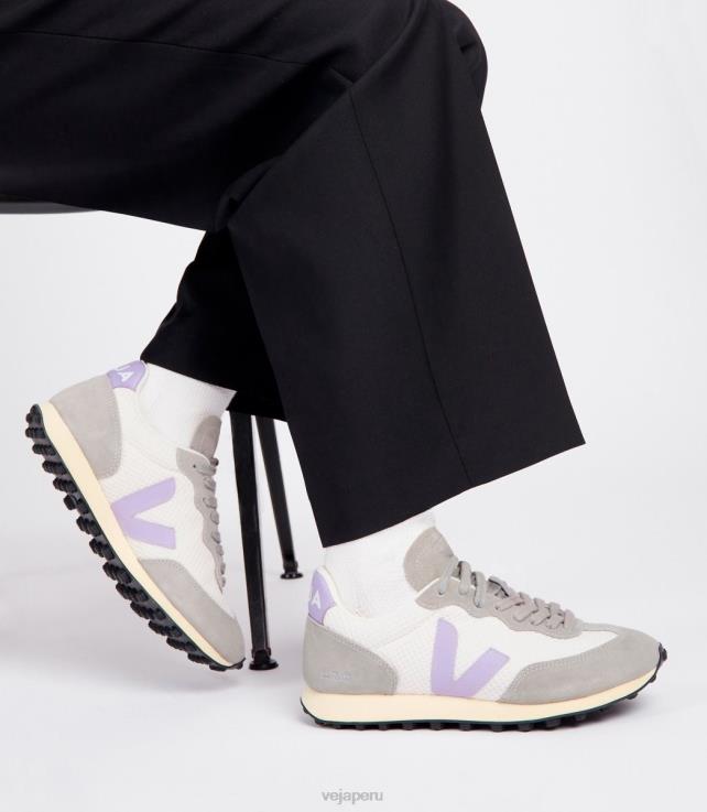 zapatos H28JT248 mujer Veja rio branco hexamesh grava lavande