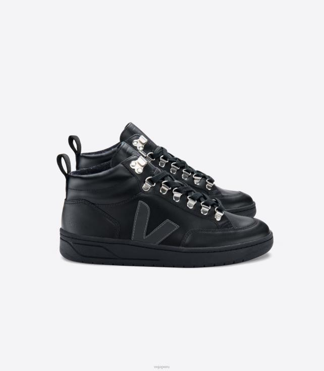 zapatos H28JT253 mujer Veja piel roraima negro grafito suela negra
