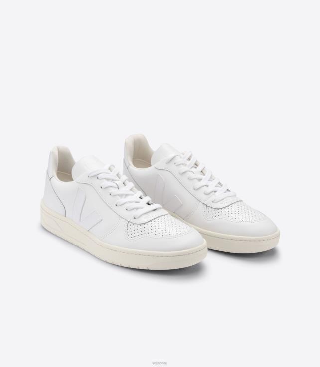 zapatos H28JT237 mujer Veja v-10 cuero blanco