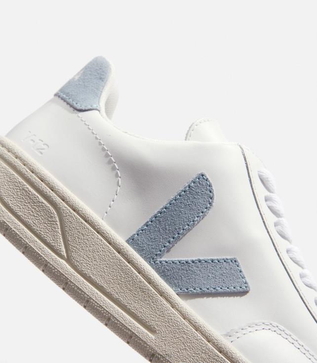 zapatos H28JT229 mujer Veja v-12 cuero blanco acero