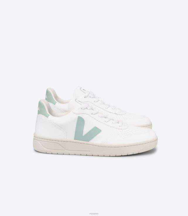 zapatos H28JT298 mujer Veja v-10 cwl matcha blanco
