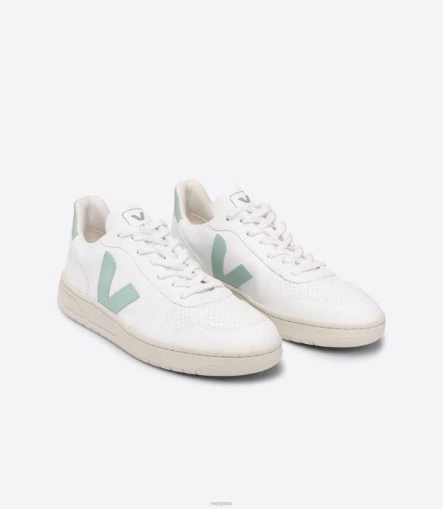 zapatos H28JT298 mujer Veja v-10 cwl matcha blanco