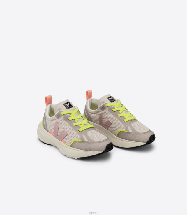 zapatos H28JT388 niños Veja canario cordones elásticos alveomesh natural nena