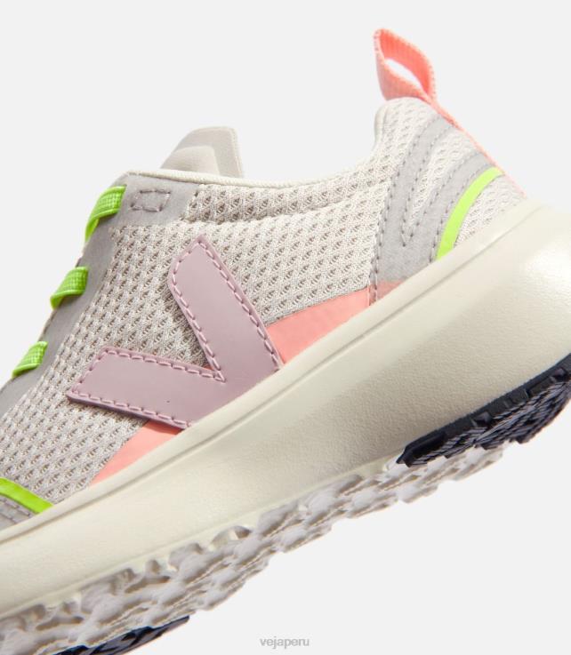 zapatos H28JT388 niños Veja canario cordones elásticos alveomesh natural nena