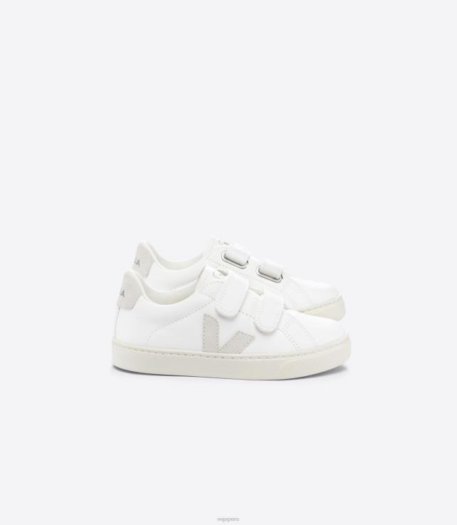 zapatos H28JT324 niños Veja esplar cuero sin cromo blanco natural