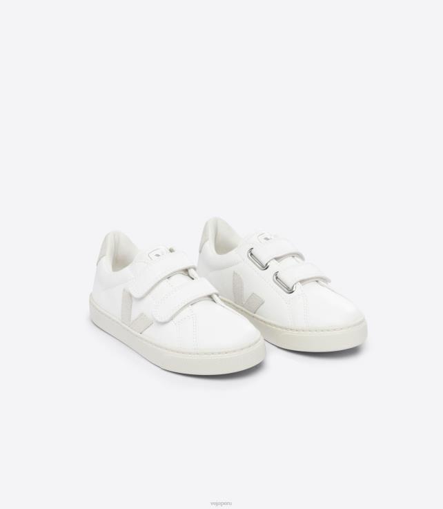 zapatos H28JT324 niños Veja esplar cuero sin cromo blanco natural