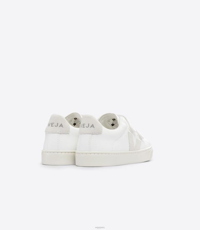 zapatos H28JT324 niños Veja esplar cuero sin cromo blanco natural