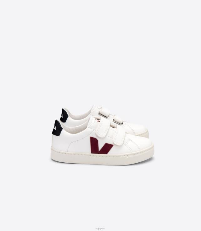 zapatos H28JT336 niños Veja esplar cuero sin cromo blanco negro marsala