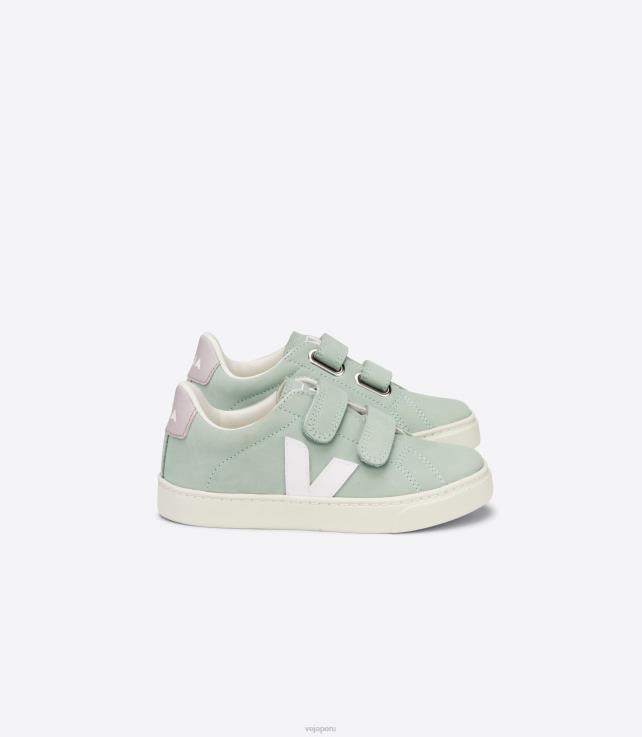 zapatos H28JT340 niños Veja esplar nubuck matcha blanco
