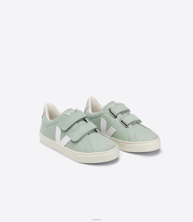 zapatos H28JT340 niños Veja esplar nubuck matcha blanco