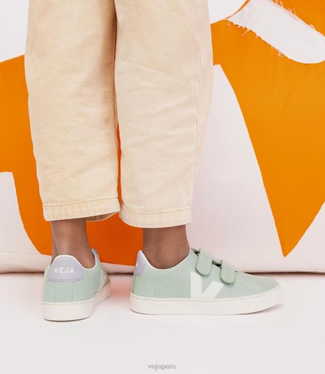 zapatos H28JT340 niños Veja esplar nubuck matcha blanco