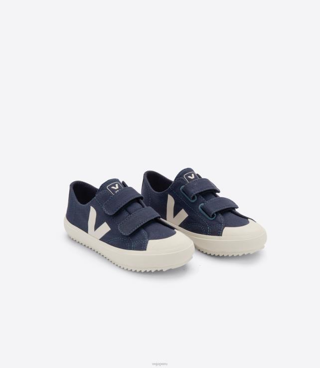 zapatos H28JT400 niños Veja ollie lona marine pierre