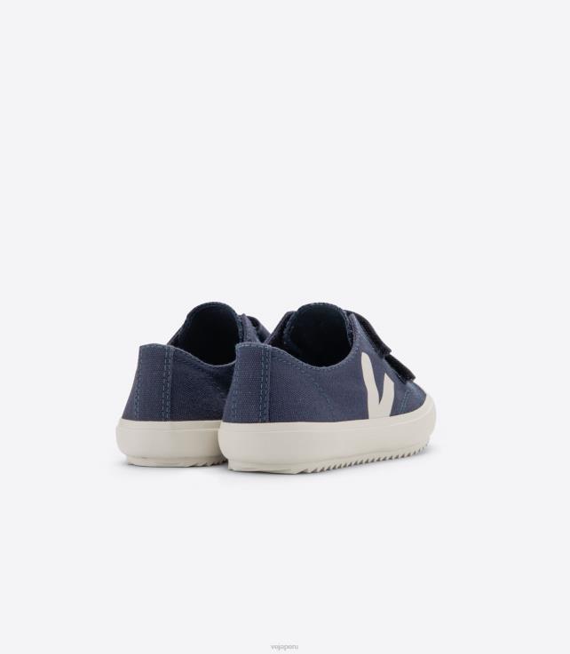 zapatos H28JT400 niños Veja ollie lona marine pierre