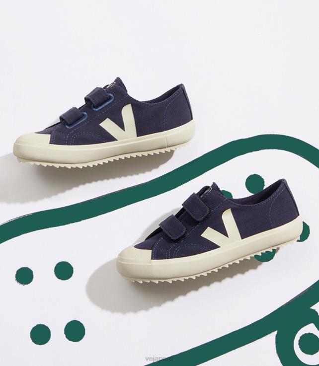 zapatos H28JT400 niños Veja ollie lona marine pierre