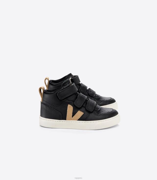 zapatos H28JT348 niños Veja v-10 mid cuero sin cromo negro duna