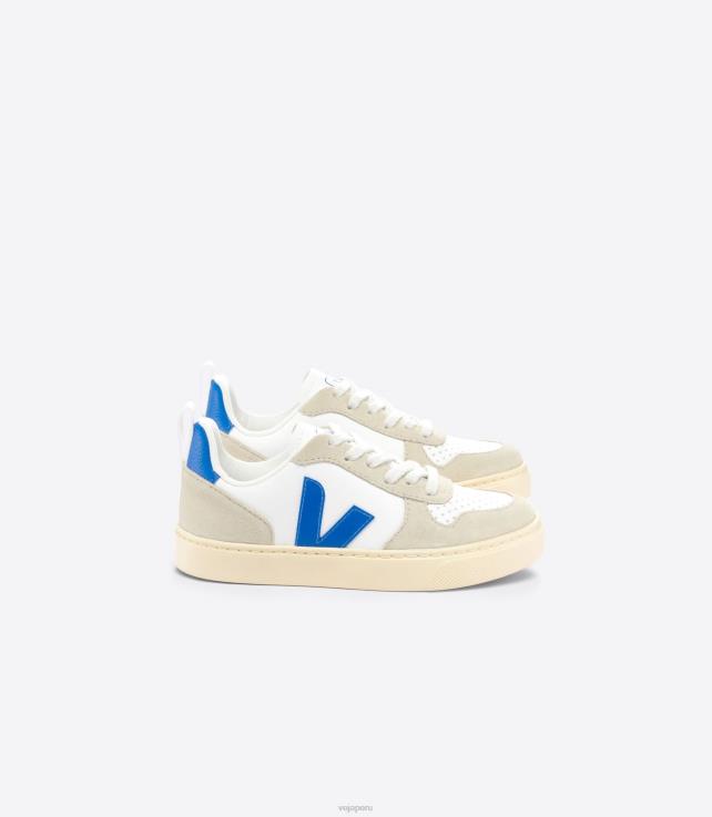 zapatos H28JT356 niños Veja v-10 cuero sin cromo blanco paros almendra