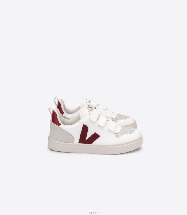 zapatos H28JT374 niños Veja v-10 cwl blanco marsala