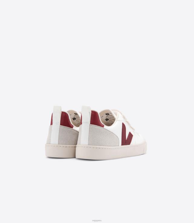 zapatos H28JT374 niños Veja v-10 cwl blanco marsala